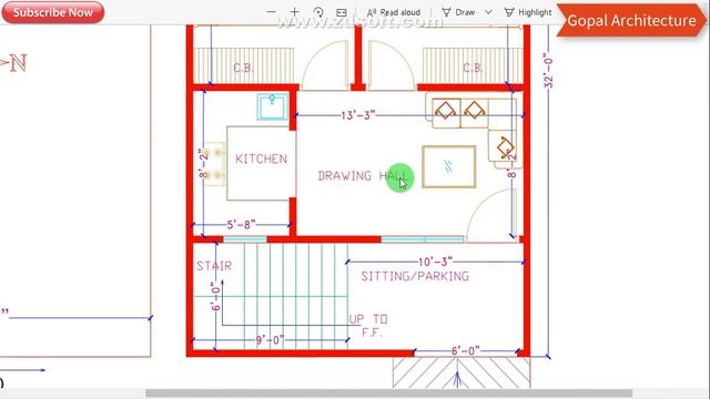 20'-0"x32'-0" House Map | 2BHK House Map With Vastu | Gopal Architecture смотреть онлайн