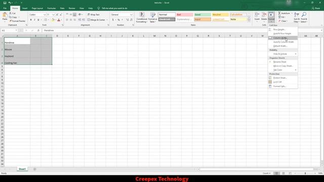 How to increase excel cell height and column width | MS Excel Tutorial | Creepex Technology смотреть онлайн