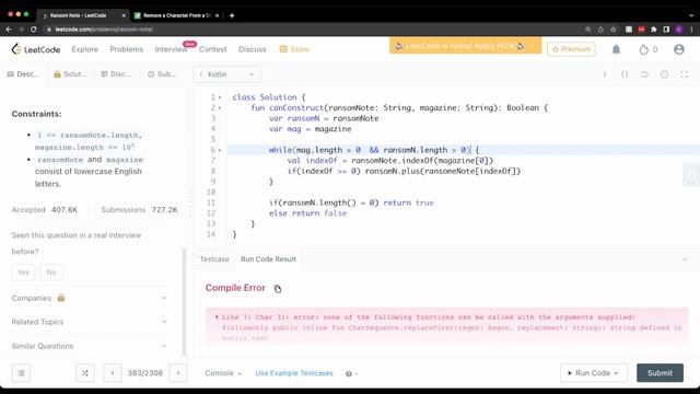 RansomNote - LeetCode Completionist - EP3 (Kotlin) смотреть онлайн