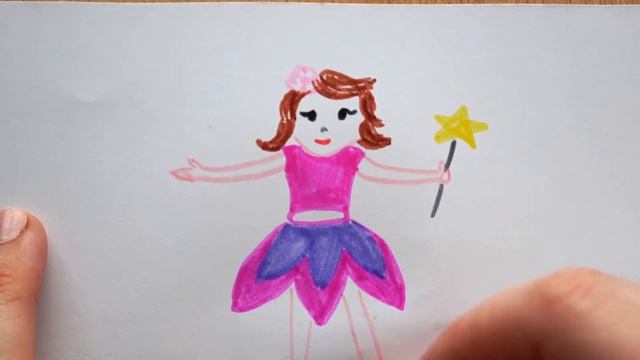 Feen Mädchen mit lila Kleid zeichnen - How to draw a girl with purple dress - рисовать девочку фею смотреть онлайн