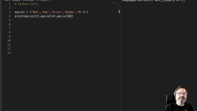 Using list index numbers to print specific items смотреть онлайн