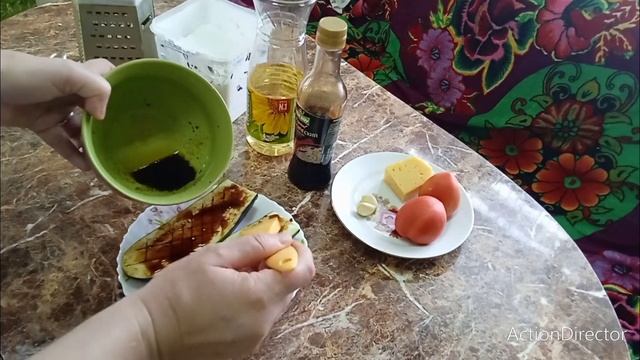 Баклажаны с помидорами под сыром. Быстрый перекус за 10минут.Очень вкусно! смотреть онлайн