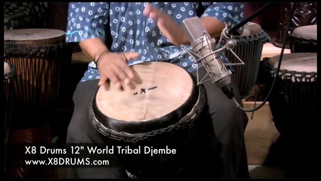 X8 Drums 12" World Tribal Djembe Demonstration by Ronnie Roc смотреть онлайн
