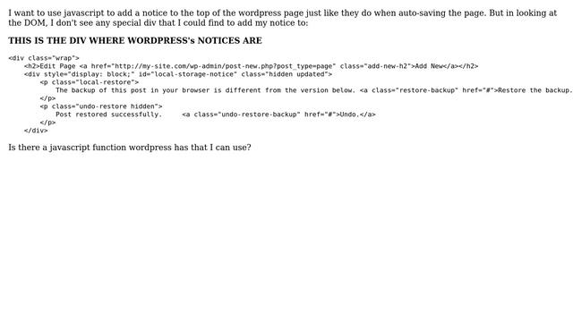 Wordpress: How do I add an admin notice within javascript in the admin interface for posts? смотреть онлайн