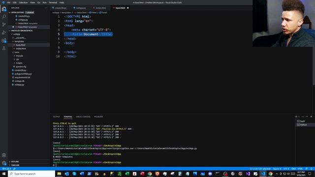 Create A Flask Web App And Connect SQL Database - Python Tutorial смотреть онлайн