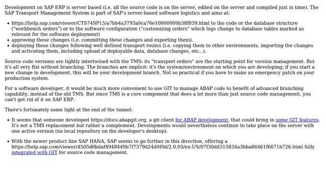 Software Engineering: Could git be implemented in SAP ERP instead of the transport system? смотреть онлайн