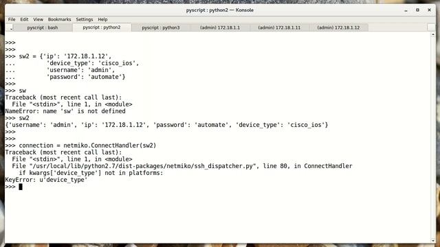 Network Automate - 06. Passing Dictionaries to Netmiko смотреть онлайн