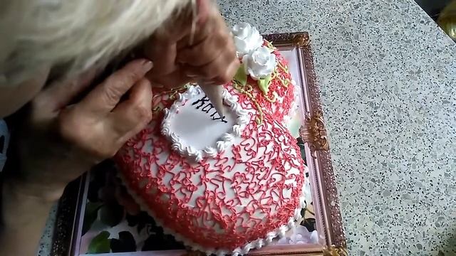 Как сделать надпись поздравление на торте.