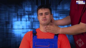 Остановка наружного кровотечения. Пальцевое прижатие общей сонной артерии