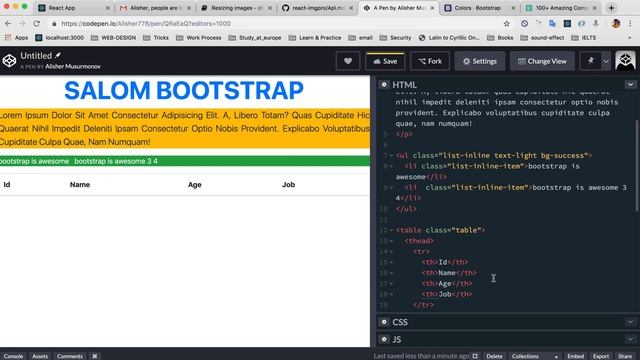#05 - bootstrap ranglar va table смотреть онлайн
