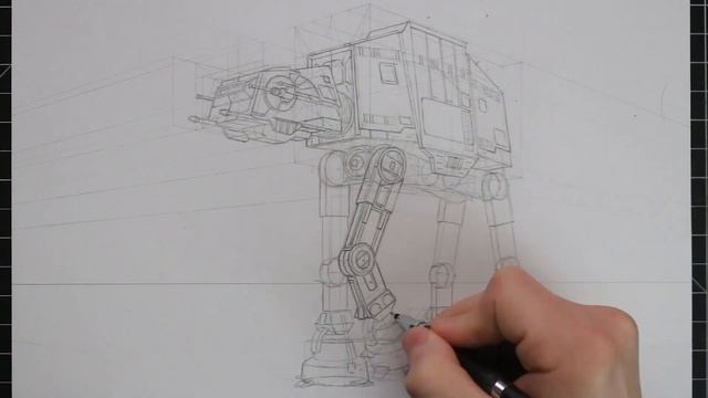 Drawing An AT-AT In Perspective ✏️ (Pencil Drawing Time-lapse) смотреть онлайн