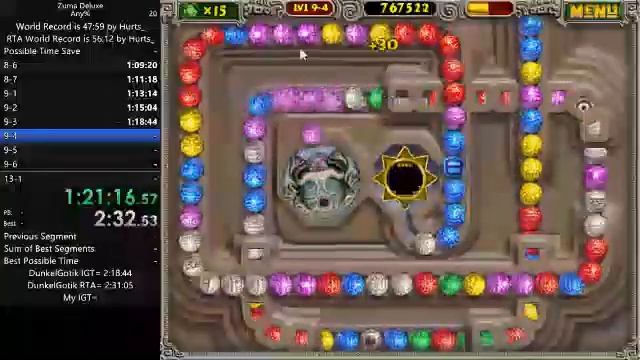 Zuma Deluxe Speedrun for Bop Dunkel and Sub 2 Attempt. смотреть онлайн