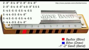 "Белла чао/ Bella Ciao" песня итальянских партизан на губной гармошке С + табы