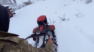 МОТОБЛОК ПО БЕЗДОРОЖЬЮ ЗИМОЙ в глубоком снегу !