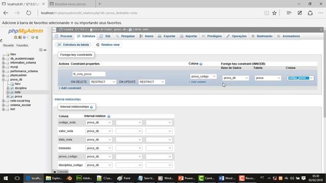 chave estrangeira com PhpMyAdmin смотреть онлайн