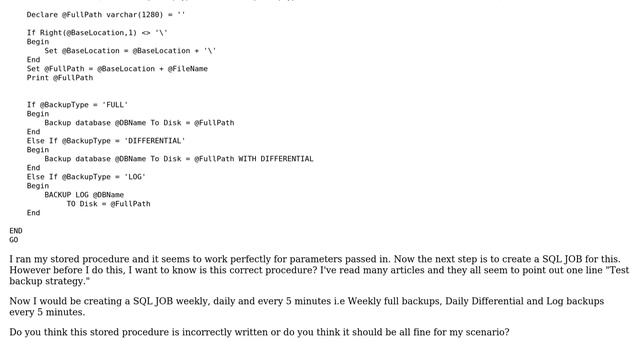 Databases: Backup stored procedure for full, differential and log backup смотреть онлайн