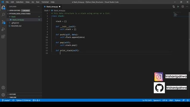 Data Structures in Python - Stack using lists/array смотреть онлайн
