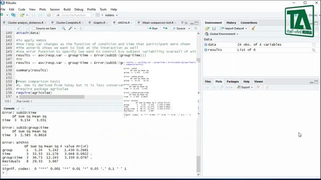 Two way repeated measures analysis in R смотреть онлайн