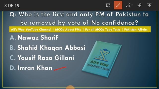 MCQs about Prime Ministers of Pakistan|First|Current|1947 to 2022|For all mcqs type tests pak study смотреть онлайн