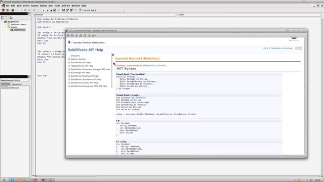 Solidworks API. Ручное создание макроса смотреть онлайн