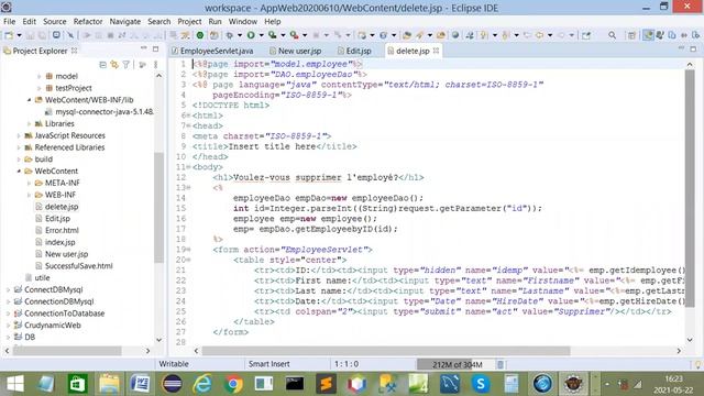 My sql, Eclipse, Java, CRUD, Servlet, partie2 смотреть онлайн