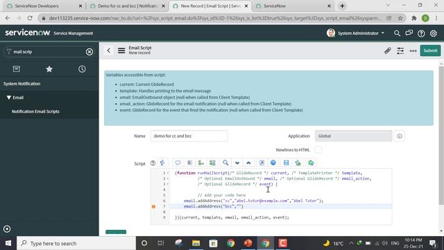 How to add email recipient in CC or BCC in ServiceNow смотреть онлайн