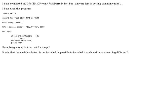 Raspberry Pi: What python package to use for UART? смотреть онлайн