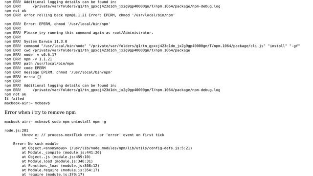 Can't Install npm, Can't Remove npm, Can't Access Any Commands, Can't Install Coffeescript смотреть онлайн