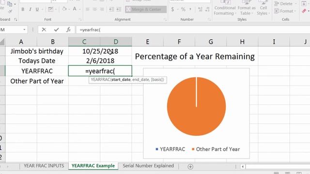 How to use YEARFRAC function in Excel 2016 смотреть онлайн