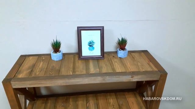 Стеллаж Лофт из массива дерева