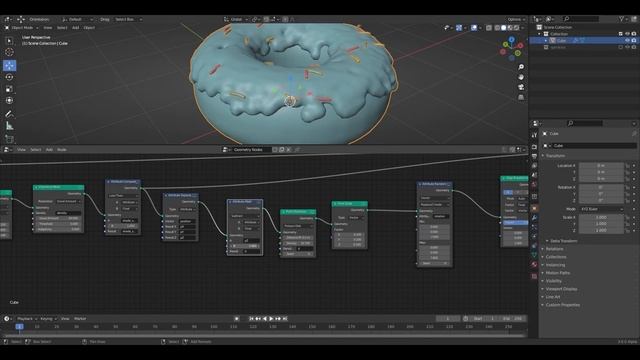 How to create donut in blender geometry nodes смотреть онлайн
