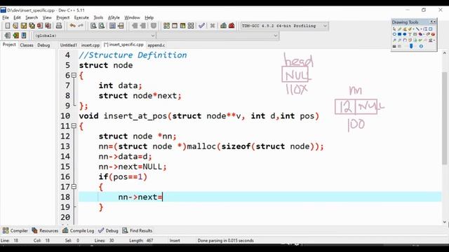 Inserting a node at Specific position of a linked list смотреть онлайн