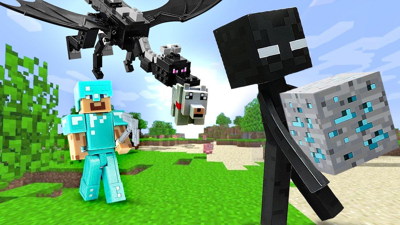 Игры битвы - Стив Майнкрафт Лего VS Эндермен! - Сборник видео для мальчиков. Обзор игры Minecraft смотреть онлайн