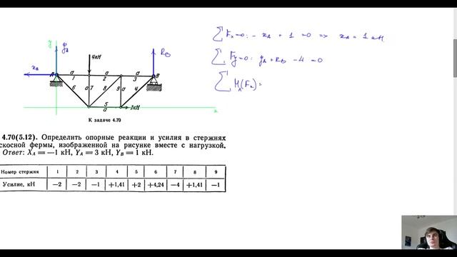 Плоская статика. Часть 1. Определение реакций опор смотреть онлайн