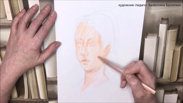 Как нарисовать портрет цветными карандашами | Рисование для детей 10 + #портрет #карандашом #легко смотреть онлайн