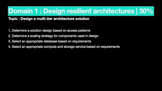 Domain 1 : Design Resilient Architectures | 30% смотреть онлайн