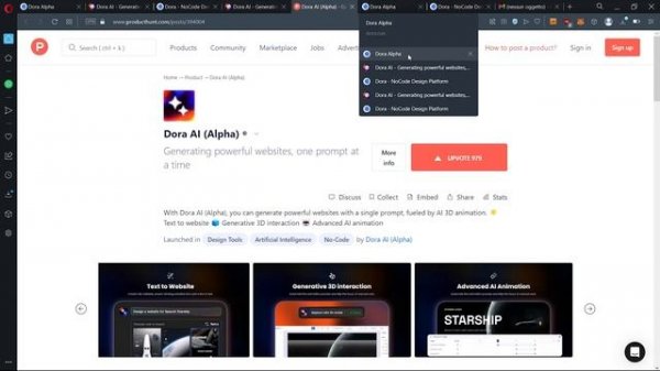 Generate AI 3D Animation Website with Dora AI