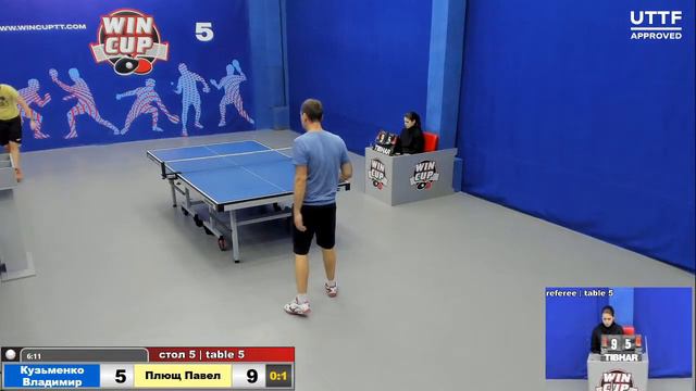 21:00 Кузьменко Владимир 0-3 Плющ Павел   стол 5 ЮГ-3 09.01.21