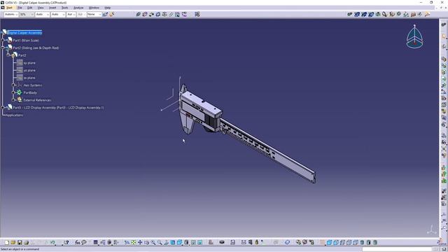 CATIA V5 - DIGITAL CALIPER (Design & Assemble Tutorial Video) смотреть онлайн