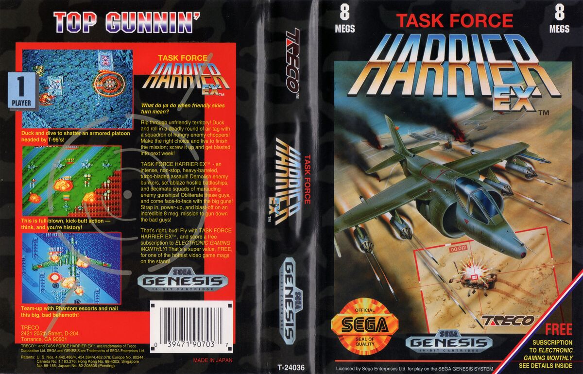 Sega Mega Drive 2 (Smd) 16-bit Task Force Harrier EX Полное Прохождение