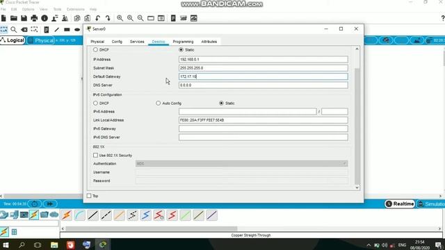 Setting Cisco Packet Tracer(2 Server, 1 Router, 2 switch, 6 Client) смотреть онлайн