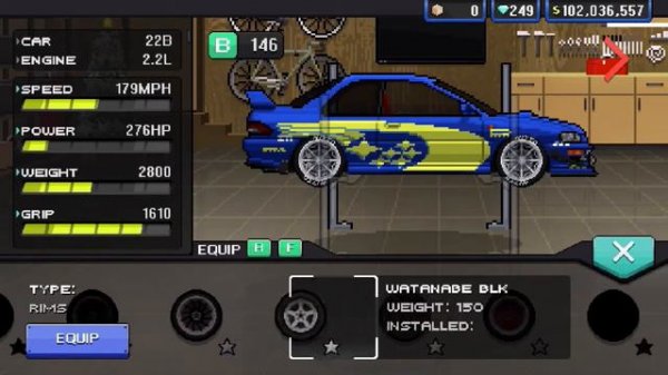 Rally Subaru Impreza WRX STI 22B Build in Pixel Car Racer!