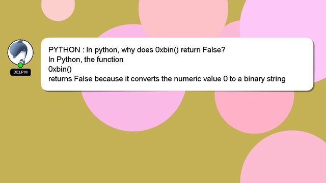 PYTHON : In python, why does 0xbin() return False? смотреть онлайн