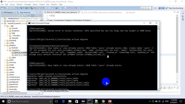 laravel5.4 tutorial Migration Database khmer # lesson 6 смотреть онлайн