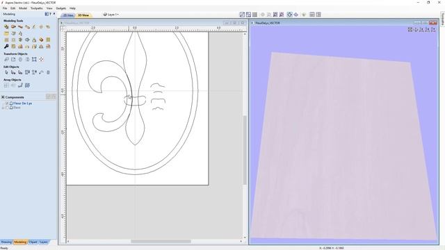 Vectric V10 Tutorials | 3D Modeling | Fleur De Lys смотреть онлайн