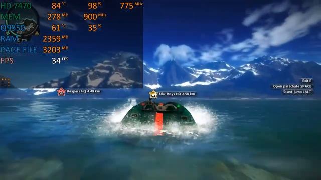 Just Cause 2 - Core 2 Quad Q9550 - HD 7470 - 6 GB Ram смотреть онлайн