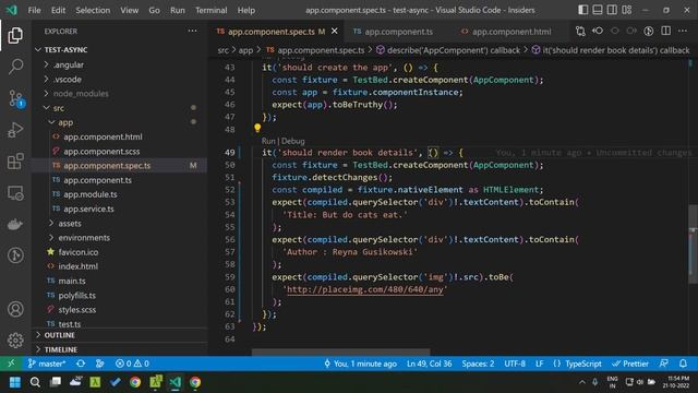 waitForAsync vs fakeAsync - Angular unit testing using karma and jasmine tutorial смотреть онлайн
