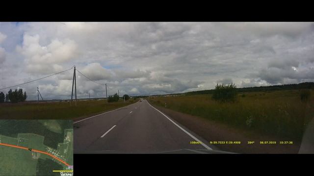 От КАД СПб до крепости в Копорье, по дороге 41К-008 июль 2019 смотреть онлайн