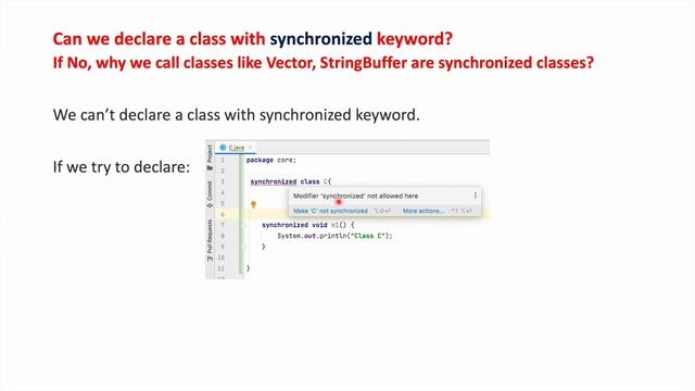 Can we declare a class with synchronized keyword? смотреть онлайн