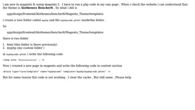 Magento: Custom php code in magento not working / magento block path wrong смотреть онлайн